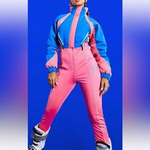 ASOS Cute Skiing Suit Blue and Pink Jumpsuit